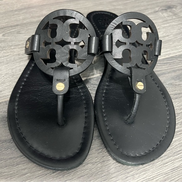 Tory Burch Black Leather Sandals - Picture 7 of 14